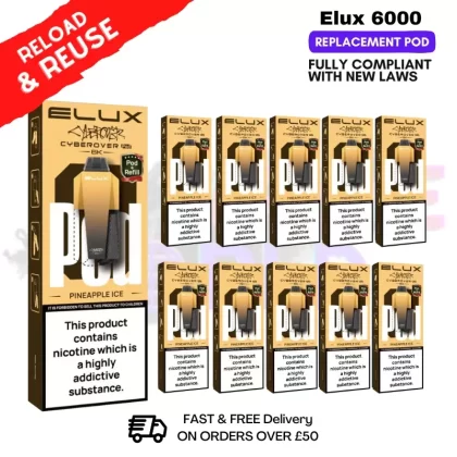 Pineapple ICE Elux 6K Replacement Pods Box Of 10