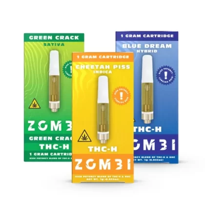 Zombi Vape Cartridge | 1g - Size#1 Gram~Flavor#Blue Dream (Hybrid)>Green Crack (Sativa)>Cheetah Piss (Indica) (A1AFB4)