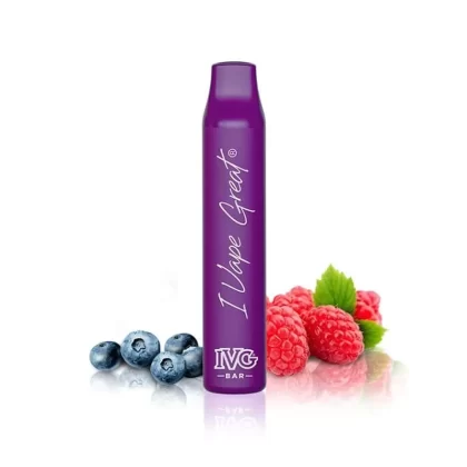 IVG BAR – Blueberry Sour Raspberry - IVG BAR / Nikotin-Benzoat / Propylenglykol / pflanzliches Glycerin / Aromastoffe / 20mg/ml / 550 mAh / ca. 800