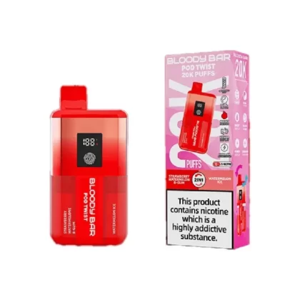 Bloody Bar 20K Prefilled Pod Kit Strawberry Watermelon B-gum / Watermelon Ice - Nicotine Strength#20mg