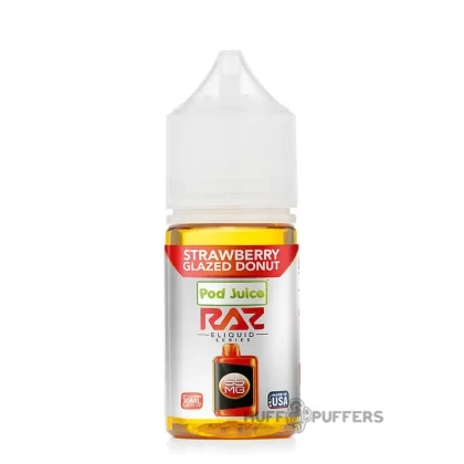 Pod Juice X Raz Salt – Strawberry Glazed Donut 30mL - Nicotine Strength#20mg>35mg>55mg