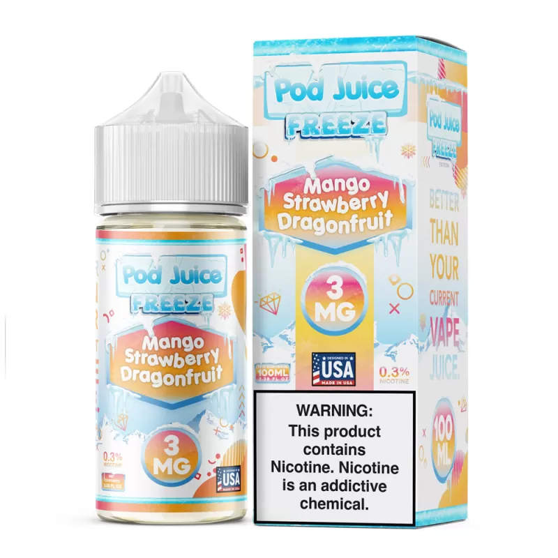 Pod Juice FREEZE - Mango Strawberry Dragonfruit - 100ML E-Liquid - 12MG