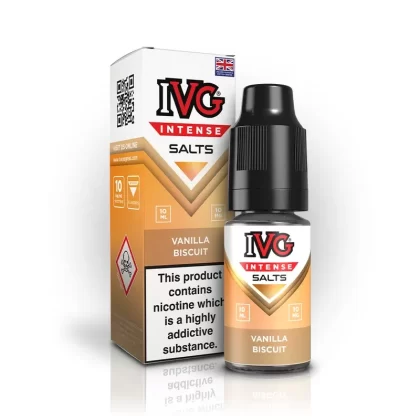 IVG Intense Nic Salt E Liquid Vanilla Biscuit - Nicotine strength#20mg>10mg (CFFFDA)