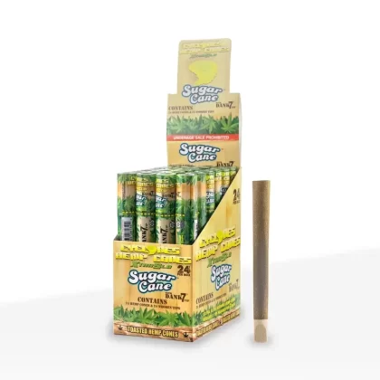 Cyclones | Hemp Pre-Rolled Cones Xtra Slow Burn | 109mm – Sugar Cane – 24 Count
