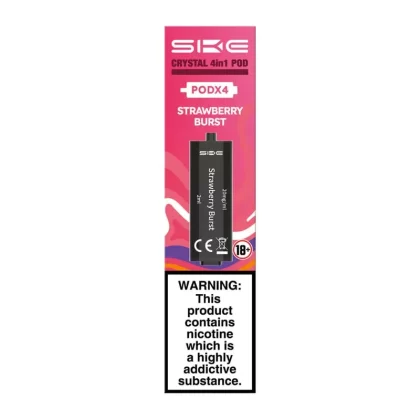 Strawberry Burst SKE Crystal 4-in-1 Prefilled Pods – 2400 Puffs, 20mg, 2ml