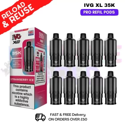 Strawberry ICE IVG XL 35K Replacement Pods Box Of 10