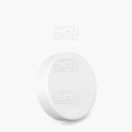 POLLEN GEAR | Flush V2 Child Resistant Smooth Push Down & Turn Plastic Universal Caps w/ PE Foam Liner | 48mm – Matte White – 120 Count