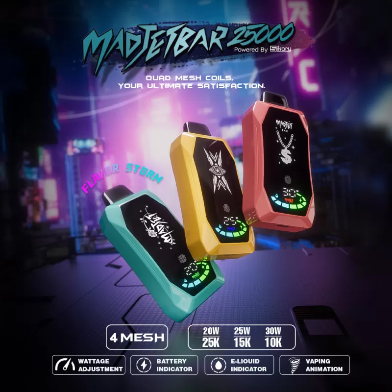 Madjetbar 25K Disposable Device Powered by Sikary – 25,000 Puffs - Blue Razz Ice