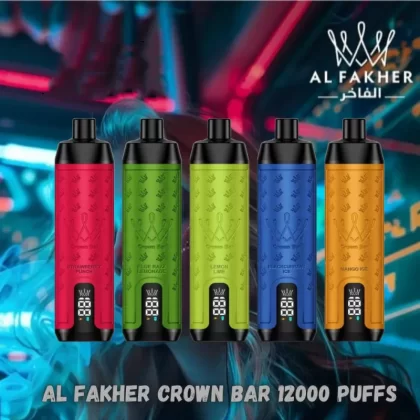 Al Fakher Crown Bar 12000 Puffs Shisha Hookah Disposable Vape - PEACH ICE
