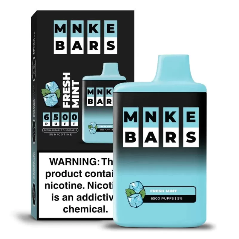 MNKE Bars Disposable 6500 Puffs– Fresh Mint (20/50mg) - Vapebar Pk