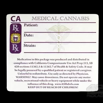 California Medical Rx Labels 1000/Roll - Ejuicewarehouse