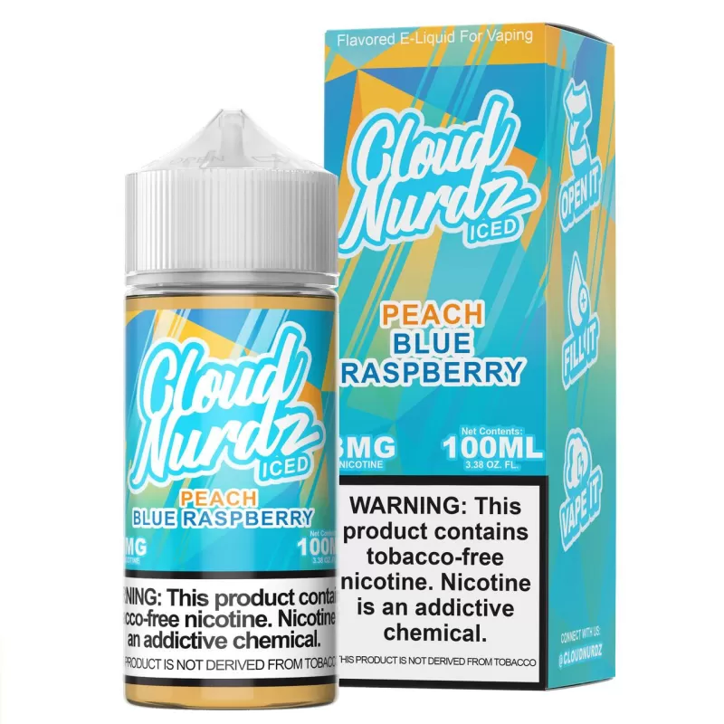 Cloud Nurdz TFN Premium E-Liquid 100ml - ICED Grape Strawberry / 6mg - Image 3