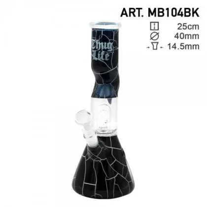 Thug Life | 10″ Cracked Stone Glass Water Pipe
