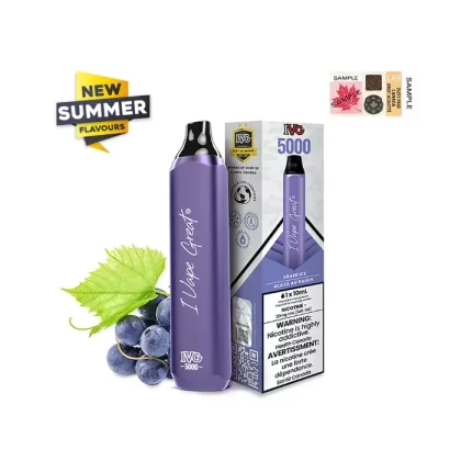 IVG 5000 PUFFS DISPOSABLE VAPE – Grape Ice