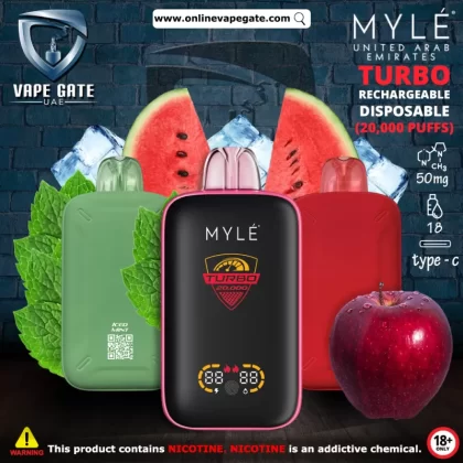 Myle Turbo Rechargeable Disposable Vape (20,000 Puffs) - Lush Ice / 50 mg