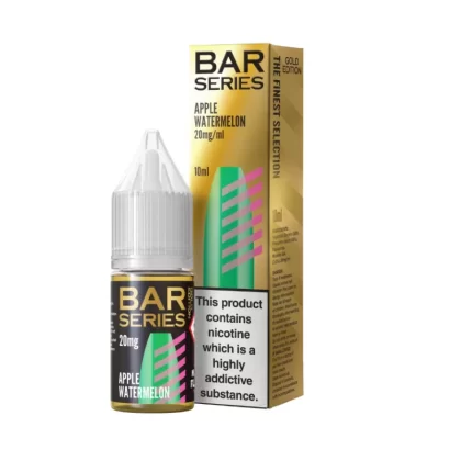 Bar Series Apple Watermelon Gold Salts 5mg & 10mg Nicotine E-Liquid - Vape Product, Vape Product