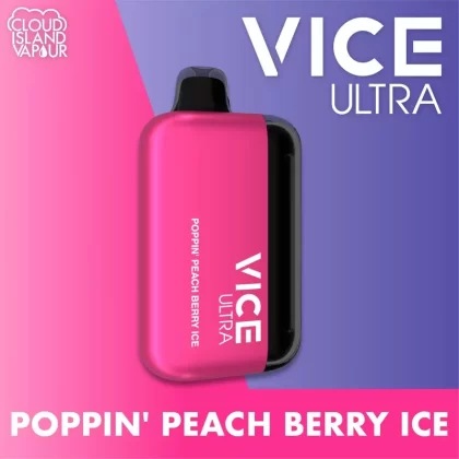 VICE ULTRA 60K Disposable Vape – Poppin’ Peach Berry Ice - Strength#20mg