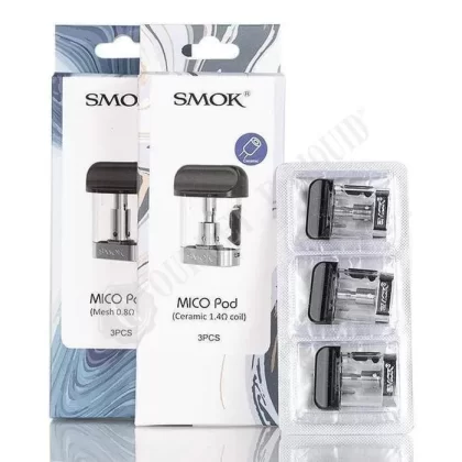 SMOK Mico Replacement Pods - Size#Pack of Three~Resistance#Ceramic (1.4 Ohms)>Mesh (0.8 Ohms).
