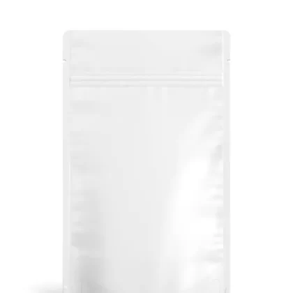 Tamper Evident | Matte White Mylar Bag (Tear Notch) | 5in x 8.1in – 14g – 1000 Count