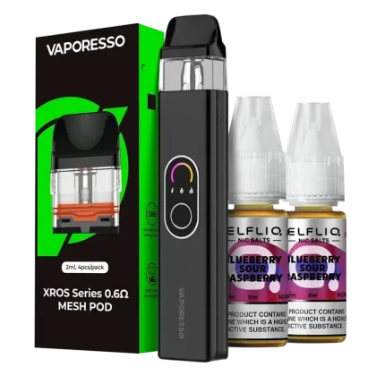 Vaporesso Xros 4 Pod Kit Bundle - Color#Black>Bloody Mary>Blue>Champagne Gold>Green>Lilac Purple>Pastel Palette>Pink Mint>Silver>Sunset Neon