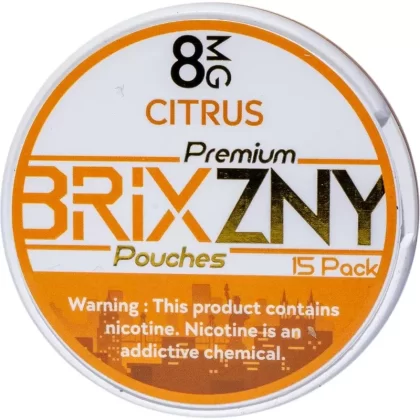 BRIXZNY Nicotine Pouches 8mg - strain#Black Cherry>Chill>Citrus>Clear>Cool Mint>Fresh>Smooth>White>Winter Green