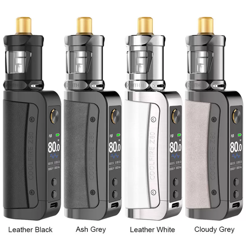 Innokin Coolfire Z80 Box Mod Kit with Zenith II Tank 5.5ml - Ash Grey - Image 2