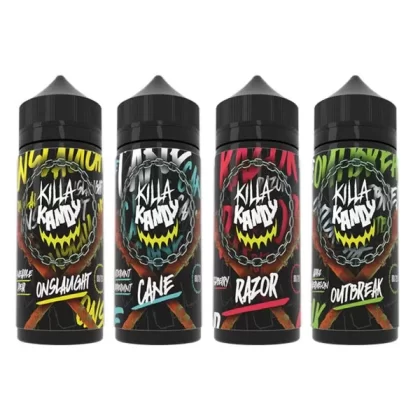 Killa Kandy 100 ml 0 mg Shortfill E-Liquid (80VG/20PG) - Geschmack#Blitz>Hund>Ansturm>Ausbruch>Rasierer>Eilen
