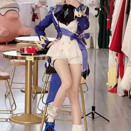Hydro Archon Performer Funina Cosplay Costume - Blue Elegant Dress