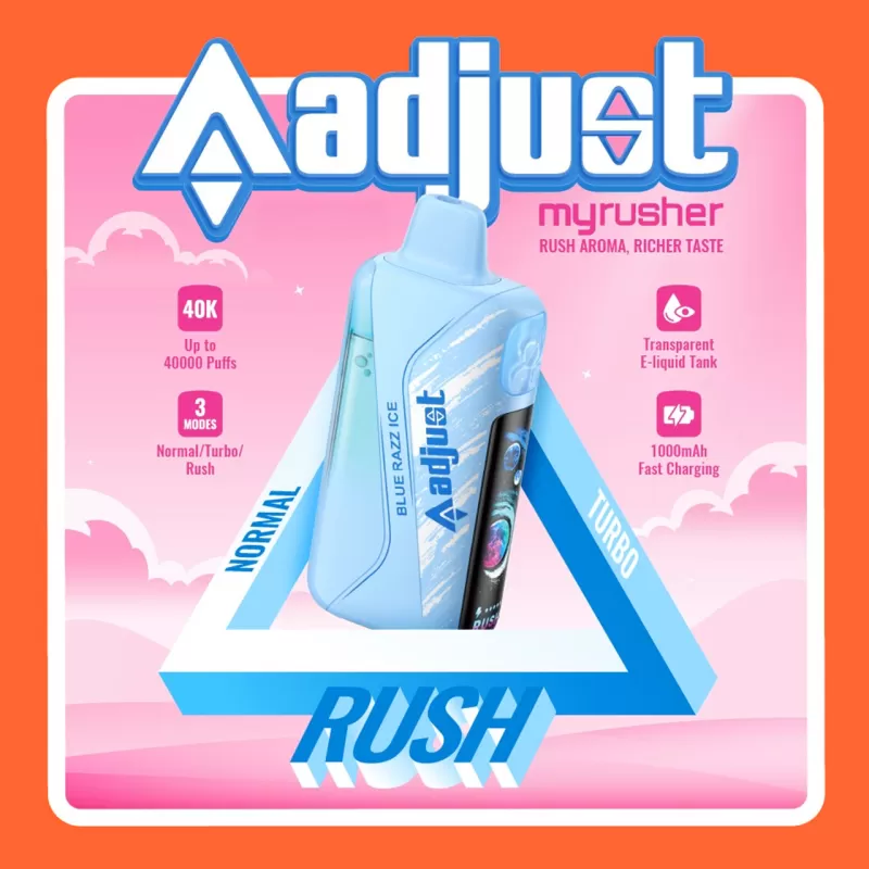 adjust myrusher 40K Puff Disposable Device - 40,000 Puffs - Winter Mint