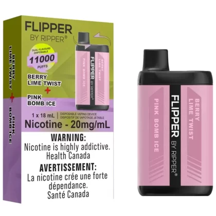 Flipper by Ripper 11K Disposable Vape – Pink Bomb Ice & Berry Lime Twist
