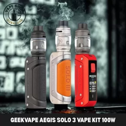 Geekvape Aegis Solo 3 Vape Kit (External Battery) 100W In DUBAI, UAE - Black, Silver