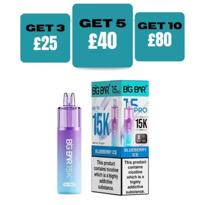 Big Bar 15K Prefilled Pod Kit - £8.99 or 3 for £25 - Strawberry Raspberry Cherry Ice