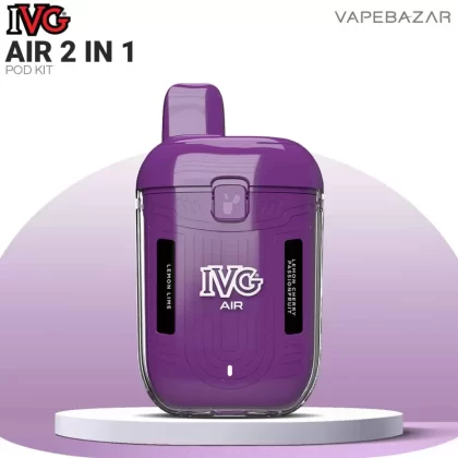 IVG Air 2 in 1 Pod Kit – Purple - Pod Kit / IVG / 850 mAh / 2 x 2ml / USB-C