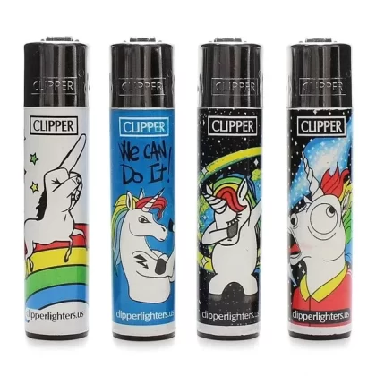 Clipper “Unicorn” Lighter - Style#Dab>Middle Finger>Scream>We Can Do It