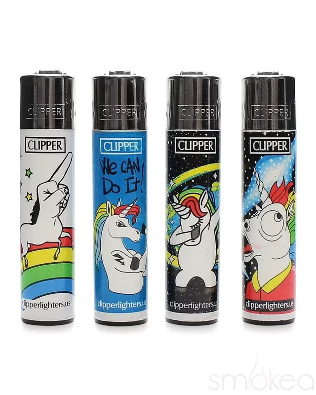 Clipper “Unicorn” Lighter - Style#Dab>Middle Finger>Scream>We Can Do It