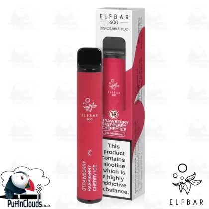 Strawberry Raspberry Cherry Ice ELFBAR 600 Disposable Pod