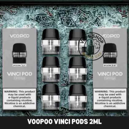 VOOPOO Vinci Pods 2ml Replacement Pod Cartridge in Dubai, UAE - 0.8Ω For Freebase, 1.2Ω For SaltNic (2CCF42)