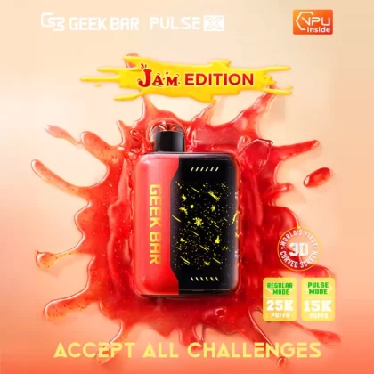 Geek Bar Pulse X 25K Puff "Jam Edition" Disposable Device – 25000 Puffs - Peach Jam