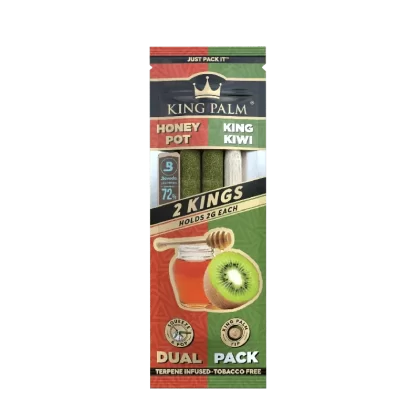 King Palm Tubes King Size 2G Dual Pack - Flavor#Don Pomegranate / Rich Chocolate>Honey Pot / King Kiwi>Watermelon Wave / Pine Drip