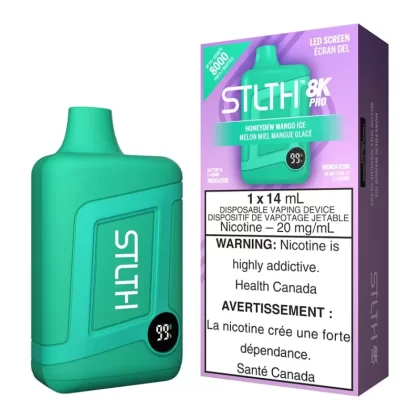 STLTH 8K Pro Disposable Vape Device - Honeydew Mango Ice - 20mg/ml