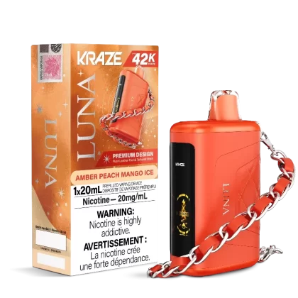 Kraze Luna 42K Amber Peach Mango Ice Disposable Vape