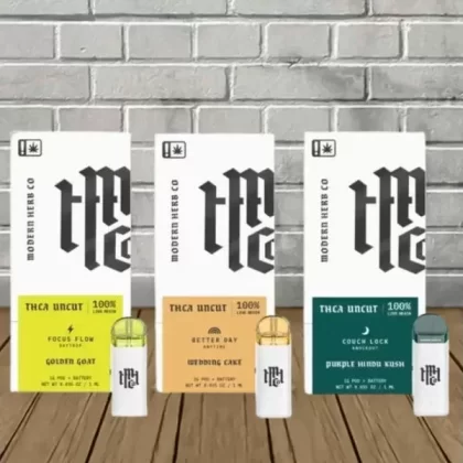 Modern Herb Co Live Resin Uncut THCa Starter Kit + 1ml Pod - flavor#Golden Goat -- Daytrip>Purple Hindu Kush -- Knockout>Wedding Cake -- Anytime