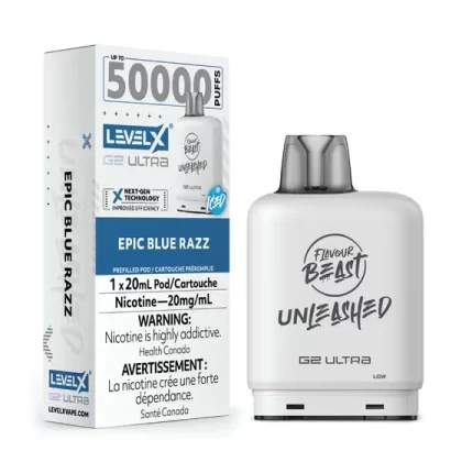 Level X Unleashed G2 Ultra Pod 20mL – Epic Blue Razz