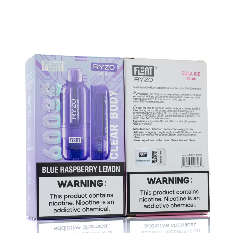 Float Ryzo 60K Disposable Vape Kit - Blue Raspberry Lemon - Image 3
