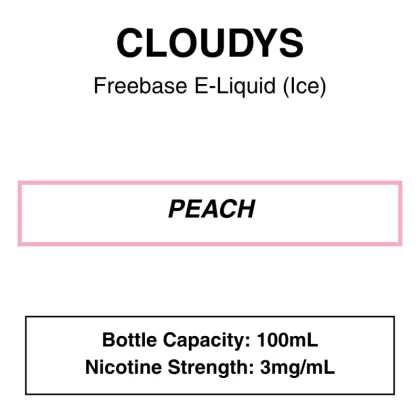 Peach (Peach Ice) – Cloudys Premium E- Liquid Freebase – 100mL