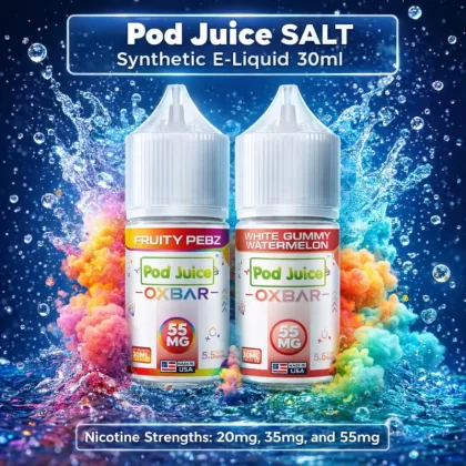 Pod Juice SALT Synthetic E-Liquid 30ml - Strawberry Banana Ice / 10mg - Vapeciga