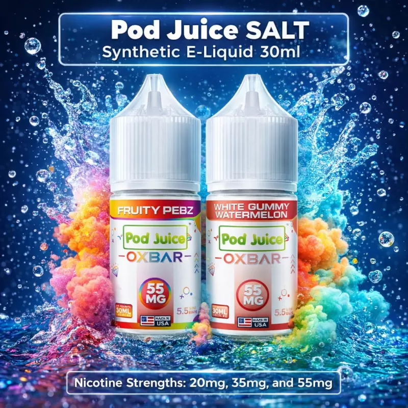 Pod Juice SALT Synthetic E-Liquid 30ml - Blue Raspberry / 55mg - Vapeciga