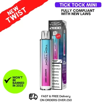 Raspberry Cherry Tick Tock Mini 2000 Puff Kit