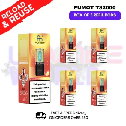 Strawberry Watermelon Fumot T32000 REPLACEMENT PODS – BOX OF 5