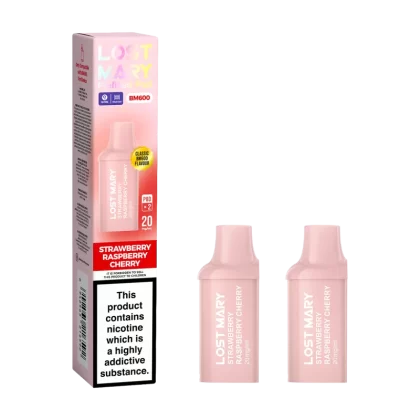 Strawberry Raspberry Cherry Lost Mary BM600 Pods - 20mg - Vape Product (AB790F)